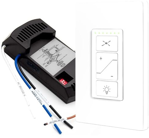 53T Universal Ceiling Fan Wall Remote Control and Receiver Kit, 3 Speed, Light Dimmer,Dip Switch Control Compatible with Hampton Bay Harbor Breeze Hunter(Wall Control Kit)
