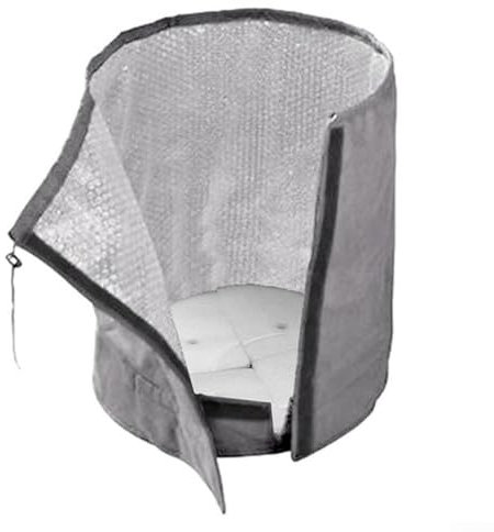 Protector de maceta de calentamiento con diseño de doble capa para defensa del clima frío (L gris)