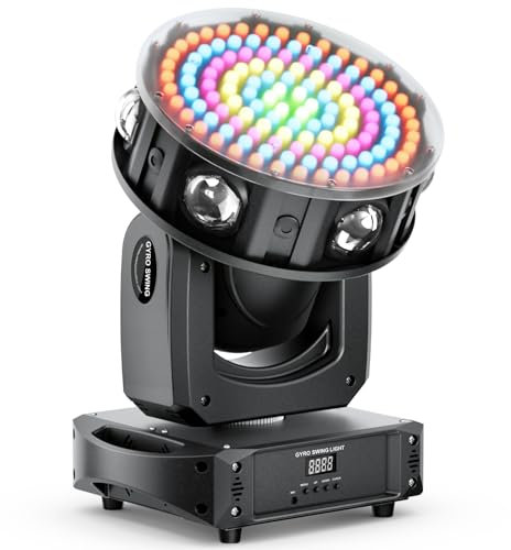200W Lyre LED XYZ Rotation 3 axes Jeux de Lumiere RGBW Effet Stroboscopique Faisceau Lavage Zoom dmx Lumières de scène à tête rotative pour DJ Club Bar Disco Soirées fête Projecteurs