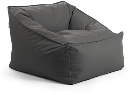 mokebo Gartensessel 'Der Sunnyboy' Made in Germany, Outdoor Sitzsack, Bean Bag mit Füllung, als Liegekissen, Gartenliege, Relaxliege, Bodenkissen oder Liege in Anthrazit