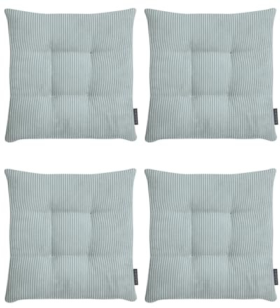 MAGMA 4er Set Inga Stuhlkissen ca. 35x35x5 cm Cordstoff (Mint)