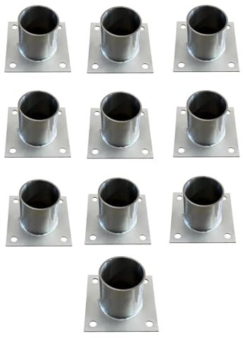 1 2 3 4 5 6 8 10 Pcs Fence Post Base for Concrete, Heavy Duty Wood Post Fence Post Anchor/ Support Bracket Flange with Screw Kit for Round Column Bottom, Dia 60 - 200 MM(10 pcs,Dia 70 mm/2.8 in)