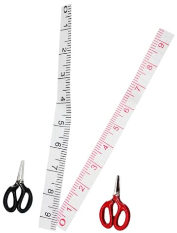 Kisangel 1 Juego Modelo Tijeras Regla Medidora Mini Gobernante Regla De Costura Muñeca De Coser Cortar con Tijeras Modelo De Tijera Pequeña Tijera Aleación