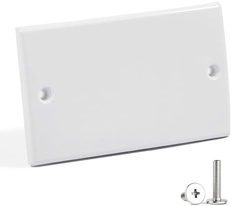 2 Gang Electrical Blanking Plate, Socket Blanking Plate with Screws, ABS Plug Socket Covers UK, Back Box Electric Box Cover, Light Switch Cover Plates for Home, Office, Public Areas(White)