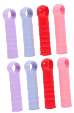 LOEFLIFA 8pcs Broom Handle Grip Replacement and Mop Handle End Caps 22mm Plastic Comfortable Covers for Floor Cleaning and Sweeping Broom Maintenance Red Purple Blue Pink