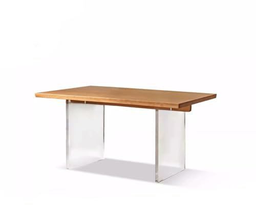 TEESONG Mesa de Centro de Escritorio Mesa de Comedor de Madera Maciza, Mesa Rectangular de Madera de Cerezo, Banco de Trabajo, Mesa de Isla for el hogar, Mesa de Comedor de Madera Moderna Mesa de Té