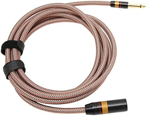 Plyisty Gold Plated 6.35 to Male Cable, 2 Core to XLR Cable Mixer Sound Card, for Speakers, Stage, DJ, AMP, Studio Console, Length