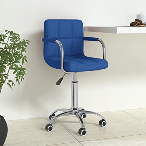Fangmaliuyun Drehbarer Bürostuhl Blau Stoff mit Gasdruckfeder Höhenverstellbar 50 x 47 x 74,5-86 cm Rollen Gaming Chair Home Office Schreibtischstuhl für Wohnzimmer Jugendzimmer Schlafzimmer