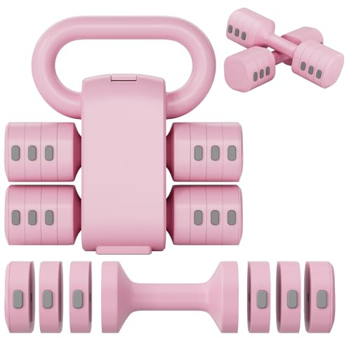 Verstellbare Hanteln Frauen Set, 1-5kg Kurzhanteln 2er Set, 4-in-1 Dumbbell Set für Frauen und Männer, Gewichte Hantel für Home Gym, Krafttraining Zuhause