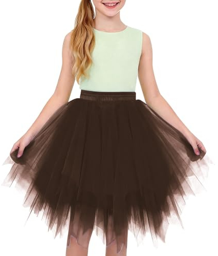 Mjjsk Gonne tutù per ragazze gonne da ballo in tulle a strati per bambini compleanno principessa tutù festa a tema minigonna carnevale fantasia