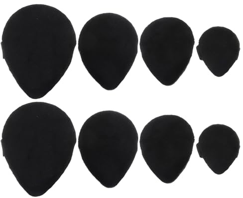 SHERCHPRY 8 St -droppeformade Puderpuffar för Kvinnor Mikrofiber Makeupsvamp för Ansikte och Återanvändbar Foundationapplicator för Löst Puder och Kosmetisk Fixering Svart