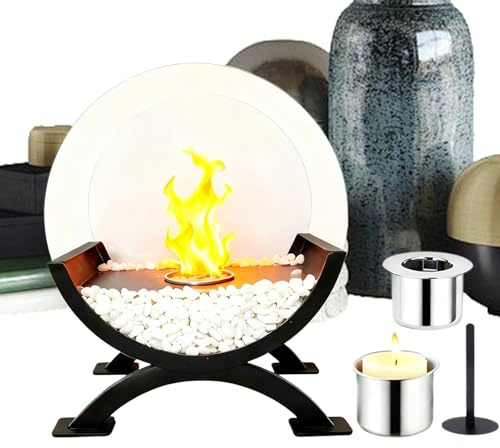 Tyinerc Braciere,Con Fiamma Reale Riscaldamento Riutilizzabile Portatile Smontabile | Fuoco Da Tavolo | Per Casa, Giardino, Interno, Esterno, Comodino, Balcone, Camera Da, Picnic E Soggiorno