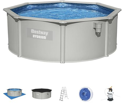 BESTWAY - Piscina Desmontable de Acero Hydrium 360 x 120 cm, Depuradora de arena de 3.028 litros/hora