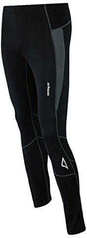 Airtracks Herren Winter Funktions Laufhose Lang Pro T - Thermo Running Tight - Lauftight - Warm - Atmungsaktiv - Reflektoren