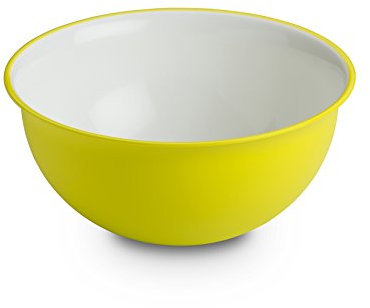 Omada Design Schüssel für Pasta und Salat (1,5 Liter), Schüssel aus Polypropylen und integrierten antimikrobiellen Mitteln eliminiert Bakterien und Pilze. Made in Italy Linea Sanaliving Weiß Säuregrün