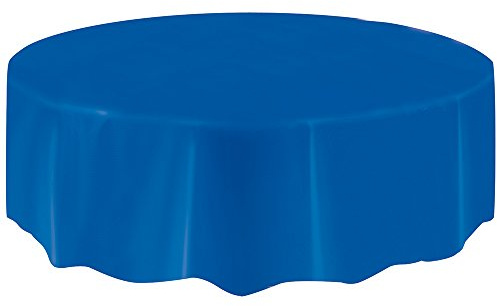 Feste runde Kunststoff-Tischdecke (213,4 cm), 1 Stück, elegantes Design und Premium-Qualität, ideal für Partys, Veranstaltungen und den täglichen Gebrauch, Königsblau