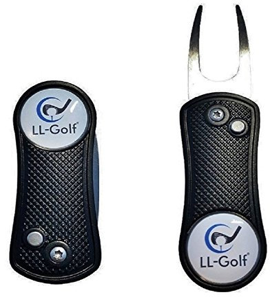 LL-Golf® klappbare Golf Aluminium Pitchgabel mit Ballmarker Coin/Divot Tool/Pitch Gabel zum Ausbessern von Divot 's auf dem Green