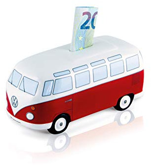 BRISA VW Collection - Volkswagen Spar-Büchse-Schwein-Dose im T1 Bulli Bus Samba Design (Classic Bus/Rot)