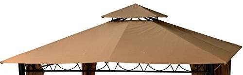 Megashopitalia Top Telo Copertura per Gazebo Ricambio 3x3mt con Airvent aggancio spigoli Solo Telo Ecrù