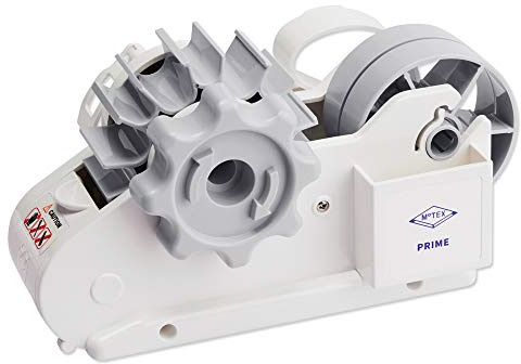 MoTEX Tape Dispenser Compatible with 3 Inch Core Tapes, 3 Rolls of Transparent Tapes with Dispenser -Prime (White)