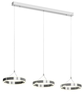 Lucande LED Lyani dimmbar (Modern) in Chrom aus Metall (3 flammig,) Wohnzimmerleuchte