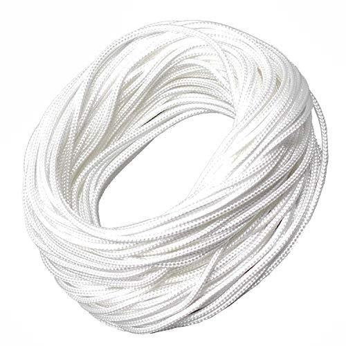 Cosotrish Roman Blinds Cord for Windows - White 2mm 20 Metres String for Austrian Festoon Cording Vertical Blind Replacement