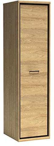 Kleiderschrank Berspe BP02, Drehtürenschrank mit Kleiderstange, Garderobenschrank, Gedämpfte Gleitschienen, Schrank für Diele & Flur, Schlafzimmer (Hikora Natur)