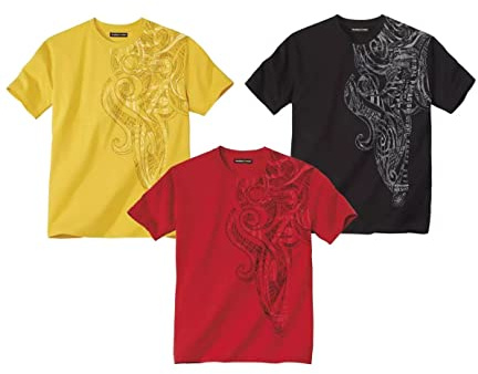 ATLAS FOR MEN - Lot de 3 Tee-Shirts Homme - T-Shirts Manches Courtes - Col Rond - XL