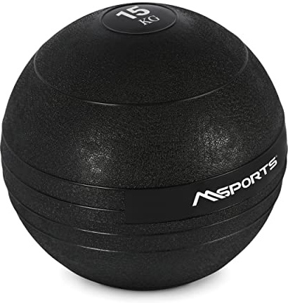 MSPORTS Slam Ball Premium - Palla medica, 3-20 kg, 15 kg, colore: Nero