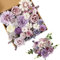 Kisflower Artificial Flowers Purple Silk Artificial Roes Combo Peony Flower for DIY Wedding Bridal Bouquet Party Home Decorations (Purple)