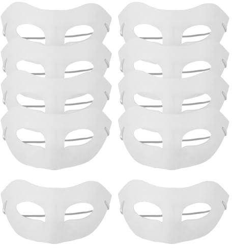 10PCS DIY Blank Paper Masks White Paintable Masquerade Masks for Crafts | Create personalised face masks for school crafts, cosplay, parties and creative decorating with smooth white paper masks