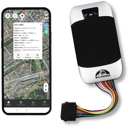 BAANOOL BN-303F/G 2G GPS Tracker for Vehicles Fuel Car Tracker Device No Monthly Fee Intelligent Management Tracking System Free Subscription (BAANOOL-303F)