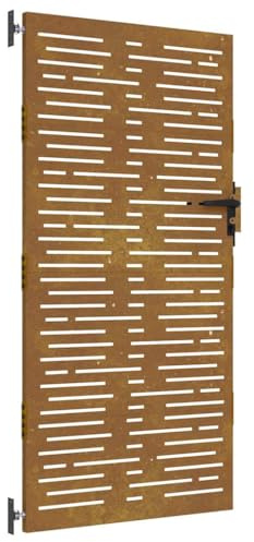 vidaXL Puerta de jardín acero corten diseño cuadrado 85x175 cm