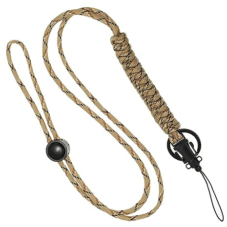PATIKIL 23.6 Paracord Schlüsselband Geflochten Schlüsselband Halskette Schlüsselkette Einstellbar Badge Schlüsselband für Schlüssel ID Karte Badge Halterung Wüste Camouflage