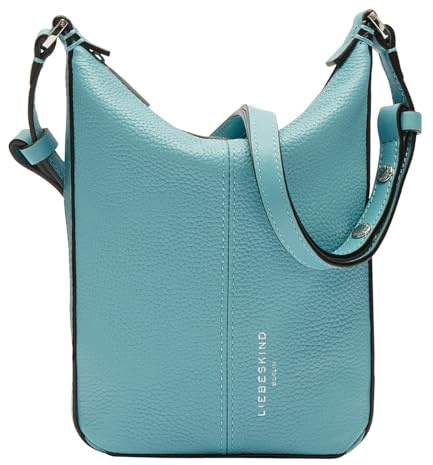 LIEBESKIND BERLIN Leder Umhängetasche Paris 4 Small Pebble Crossbody Bag Petrol Blue hellblau