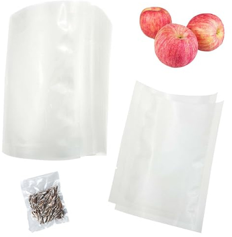 100 bolsas selladoras de alimentos al vacío texturizadas de 8 x 12 cm, bolsa de almacenamiento al vacío para congelador, bolsa gruesa en relieve, bolsa precortada con todo tipo de máquinas selladoras