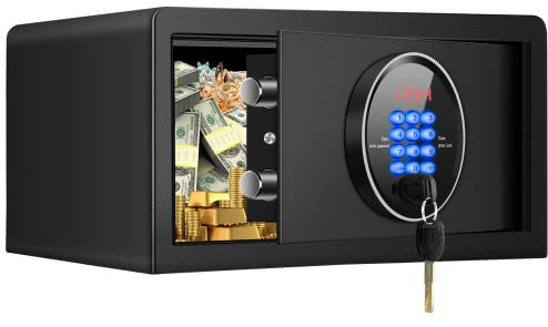 30L Tresor Feuerfest, Diebstahlsicherer Hotelsafe mit Zahlenschloss, Digitaler Heimtresor für Laptop Dokumente Geld Medikamente Munition Wertsachen