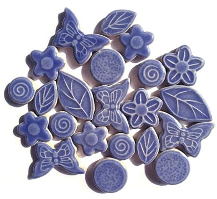 Tesselles mosaique Mosaïque en céramique 200g arc/feuille/mosaïque en céramique en forme de papillon Mosaique verre (Color : Blue, Size : 200g-7.05oz)