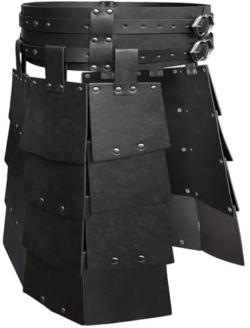 HiiFeuer Mittelalterliche Kunstleder breite Gürtel Oberschenkelpanzer, Retro Double Sides Taille Rüstung, Söldner&Ritter Rock Rüstung für LARP