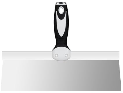 Mister Rui 12 Drywall Taping Knife, Stainless Steel Skimming Blade with Soft Grip Handle for Joint Taping, Plastering Spatula Tools
