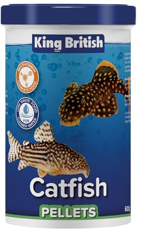 King British – Catfish Pellets 600g – Multi-Vitamin Complete Sinking Food for Catfish & Other Bottom-Feeding Tropical Fish – Clear Water Formula –Natural ingredients – Support A Healthy Immune System