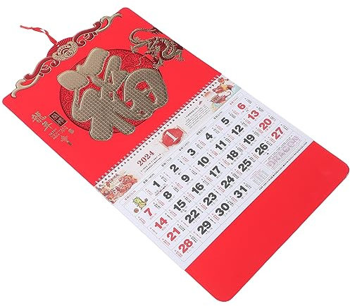 TEHAUX Traditioneller Hängender Wandkalender Mit Fuchs Und Mustern Praktischer Monatskalender Für Büro Und Zuhause Hochwertigem Für Planung Und Organisation