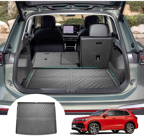 GAFAT Kompatibel mit Neu VW Tiguan 3 2024 2025 2026 Kofferraummatte, Leicht zu Falten, TPE Allwetter Kofferraumwanne für Ti-guan III ab Bj. 2024-, Hohe Kante 3D Scannen Multifunktion Matte
