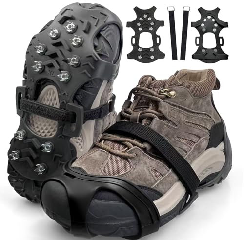 Schuhspikes Ice Schuhkrallen Eisspikes, Steigeisen für Bergschuhe, Schnee-Grip-Stollen über Schuh, Schuhkrallen Anti-Rutsch Schuhspikes für Walking, Joggen, Klettern und Wander (M)
