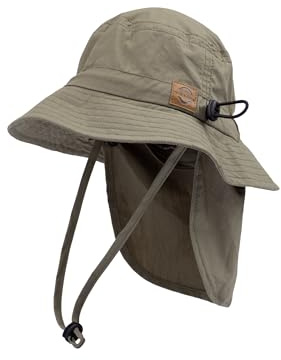 Mikk-line Sonnenhut Kinder mit Nackenschutz | UPF 50+ UV-Schutz | Oeko-TEX® | Kinnriemen | Für Babys & Kinder | Mädchen & Jungen