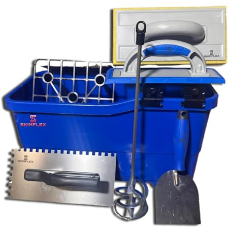 Grout Float Washboy – Skimflex Tilers Wash Bucket with Sponge Rollers for Grouting, Tiling Tools & Accessories, Professional Tile Cleaning Kit