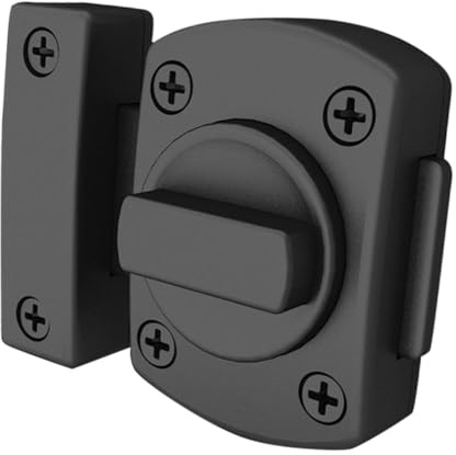 SEWOART Side Door Lock Latch Slide Locks Bath Room Security Material Easy to Use Black