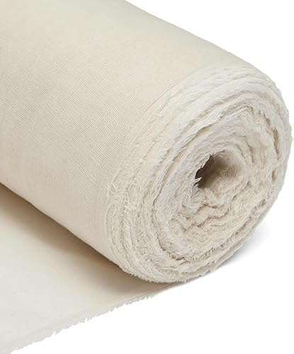 Bomullstyg 51 tum 55 GSM, 130 cm bred för bröllop och evenemang - tyg för draperi, dekoration och hantverk - mångsidig, perfekt för gör-det-själv-projekt - Craft Queen LTD (naturlig, 10 meter)