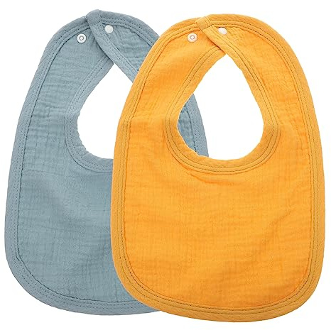Yardwe 2Piezas Baberos De Niño Niña Unisex De Suave Para Alimentación Baberos Recién Nacido Color Oscuro y Perfectos Para Comida y Salpicaduras