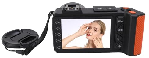 Cámara Digital 4K, 70MP F1.8 Auto Focus 50x Zoom Compact Point Shoot Camera con Flash de Pantalla Doble, Batería Incorporada, para Adolescentes para Adultos Principiantes (Black)